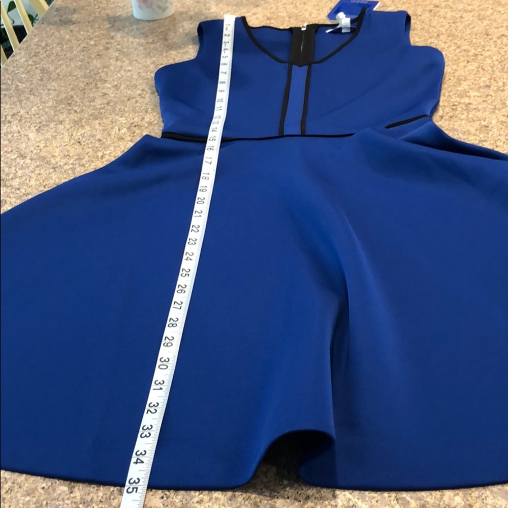 NWT REED XS Blue and Black Scuba Fit & Flare Dress - Picture 4 of 16